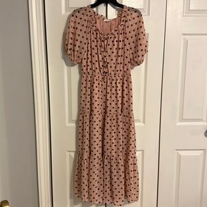 Pink/Brown Polkadot dress